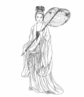 A coloring page of chinese clothing
